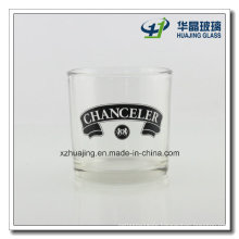 Silk Logo Printing Transpaent Cylinder Glass Candlestick